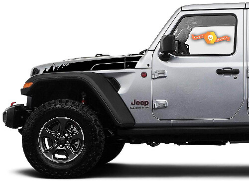 Kit de Vinilos con Rayas Estilo Montañas para Capó para Jeep Wrangler Gladiator Rubicon