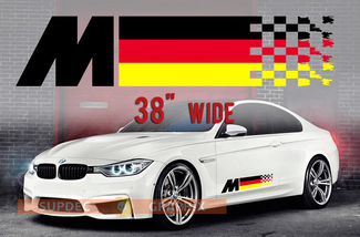 BMW Bandera alemana M colores Bandera para BMW cualquier modelo pegatina de vinilo 2 piezas M4 M5 M6 M2 M340i 440i
