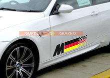 BMW Bandera alemana M colores Bandera para BMW cualquier modelo pegatina de vinilo 2 piezas M4 M5 M6 M2 M340i 440i
 2