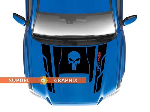 Calcomanía de vinilo para capó Punisher Skull TRD 4x4 para Toyota Tacoma 2016-2020
