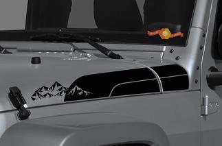 Jeep Wrangler Gladiator JT JL JLU Rubicon elegante Saucy Hood Mountains vinilo calcomanía gráfico kit para 2018-2021
