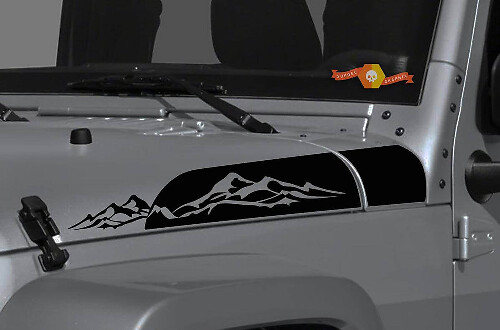 Kit de vinilos laterales para campana extractora Mountains para Jeep Wrangler y Gladiator