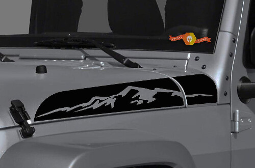 Juego de calcomanías de vinilo Mountain Range Hood para Jeep Wrangler y Gladiator