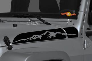 Nuevo Jeep Wrangler Gladiator JT JL JLU Rubicon Hood Mountains vinilo calcomanía gráfico kit para 2018 2021
