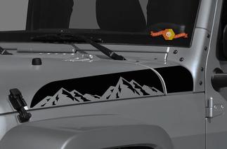 Nuevo kit gráfico de calcomanía de vinilo para Jeep Wrangler Gladiator JT JL JLU Rubicon Hood Mountain Range para 2018 2021
