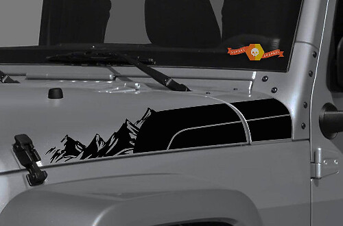 Kit de vinilos en forma de tiras laterales para capó estilo Montaña para Jeep Wrangler Gladiator