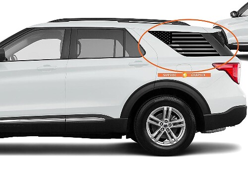 Calcomanías de parabrisas de bandera de EE. UU. Ford Explorer 2020 para pegatinas de ventanas traseras
