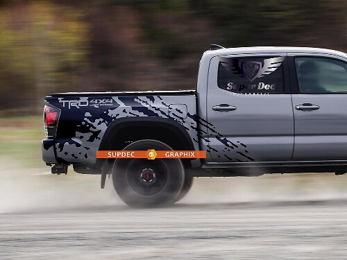 Salpicadura de barro TRD 4x4 Calcomanía de vinilo para la caja de camioneta Toyota Tacoma 2013-2020