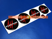 Raptor SVT Style Red Claw Custom TXT 60mm Domed Set — Adhesivo de vinilo (centro de rueda)_3