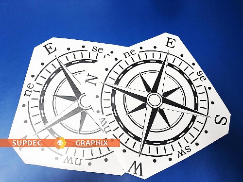 Par de pegatinas de vinilo para puerta lateral de cama con brújula de 14.0 in para Jeep Wrangler
