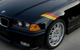 Adhesivo para capó con rayas de colores de la bandera alemana BMW Motorsport M3 M5 M6 X5
