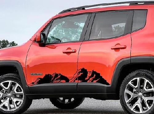 Jeep Renegade nuevas calcomanías para panel basculante montañas vinilo pegatina
