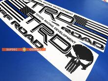 Kit de pegatinas de vinilo con calavera Punisher estilo bandera USA TRD para Toyota Tacoma Tundra FJ Cruiser_2