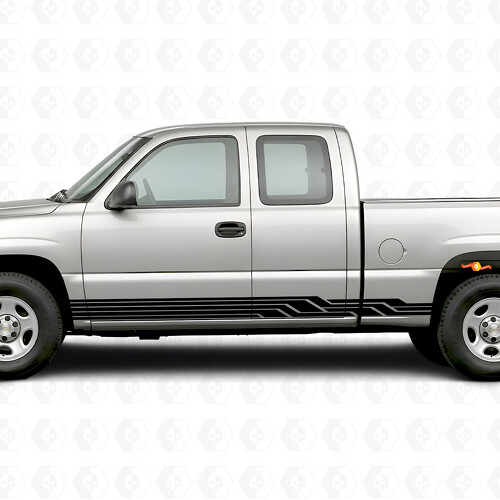 Tiras de vinilo angulares de rayos para puerta y panel de umbral para Chevrolet Silverado 1500 GMT800 1999-2007