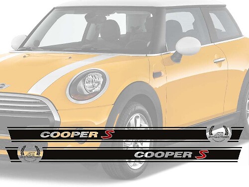 Kit de vinilo con franjas laterales estilo AC Schnitzer Cooper S para Mini Cooper