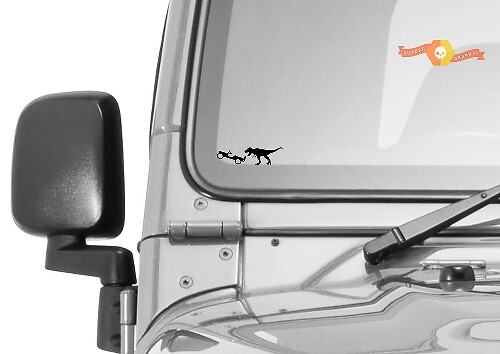 Calcomanía de vinilo con huevo de Pascua de dinosaurio T-Rex para parabrisas de Jeep Wrangler