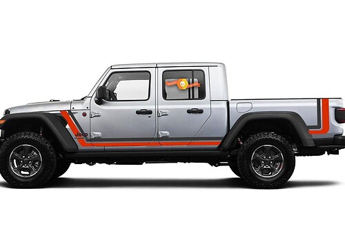 Calcomanías de rayas laterales de estilo Scrambler para Jeep Gladiator

