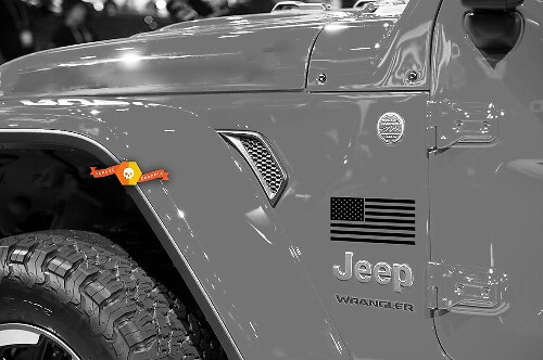 Calcomanía de vinilo con bandera estadounidense para guardabarros de Jeep Wrangler y Gladiator