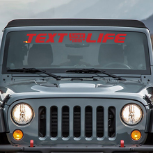 Etiqueta adhesiva de vinilo personalizada con texto Life para parabrisas para Jeep Wrangler 2