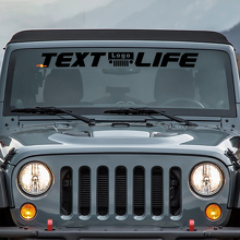 Etiqueta adhesiva de vinilo personalizada con texto Life para parabrisas para Jeep Wrangler 3