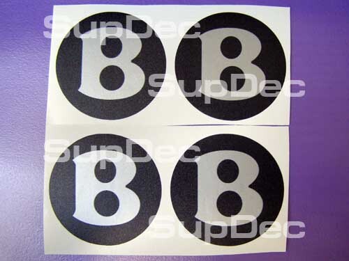 Juego de 4 calcomanías para tapacubos centrales de rueda estilo Bentley en negro plateado