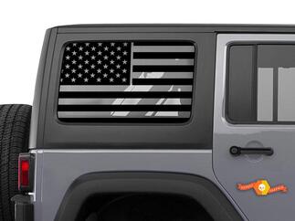 Jeep Wrangler Jk & JL Bandera americana Ventana Hardtop Set Vinilo Calcomanía 2007-2019
