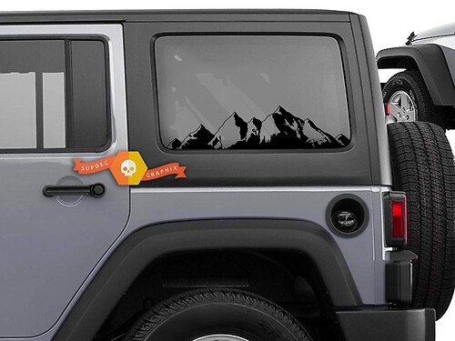 Calcomanía gráfica de vinilo de Jeep Wrangler Mountain Range para calcomanía de vinilo Jeep Wrangler 2007-2019
