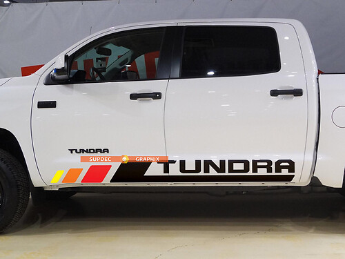 Tundra Vintage Bed Stripes pegatinas de vinilo Kit de calcomanías para Toyota Tundra Rocker Panel Step Style 2

