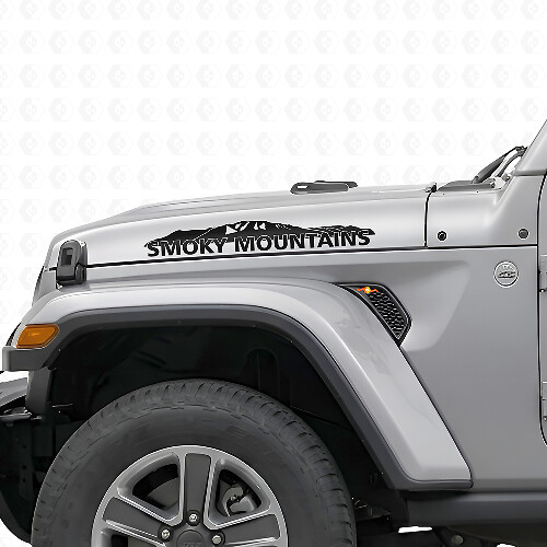 Calcomanía de vinilo para capó Smoky Mountains para Jeep Wrangler