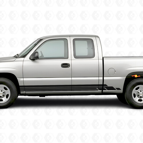 Tiras de vinilo estratificadas para puertas y paneles de estribo para Chevrolet Silverado 1500 GMT800 1999-2007