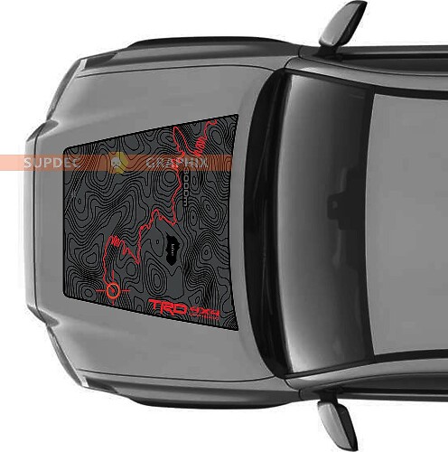 Calcomanía de vinilo para capó de aventura con mapa topográfico para Toyota Tacoma 2016-2020