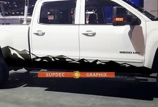 Chevrolet Silverado Puerta lateral Rocker Panel Mountain Calcomanía Etiqueta Crew Regular Extended Cab
