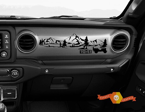 Calcomanía de vinilo para tablero Willys Mountain Forest 1941 para Jeep Gladiator JT