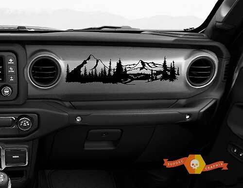 Calcomanía de Vinilo para Salpicadero Mountain Forest para Jeep Gladiator JT