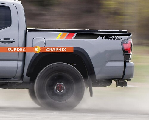 Juego de calcomanías adhesivas de vinilo con franjas laterales estilo TRD Off Road para Toyota Tacoma 2016-20