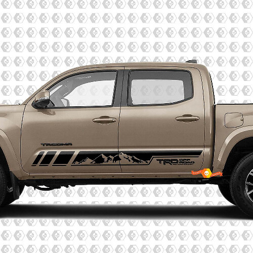Calcomanía lateral de vinilo con diseño de raya montañosa estilo TRD Off Road para Toyota Tacoma