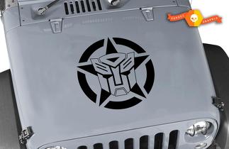 Jeep Wrangler Transformers Autobot Oscar Mike Military Star vinilo capucha calcomanía 22