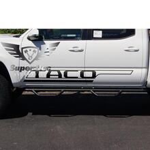 Juego de calcomanías de vinilo con rayas laterales para cama TACO para Tacoma TRD
 2