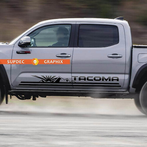Kit de Vinilo de Banda Lateral Sol Naciente de Montañas para Toyota Tacoma