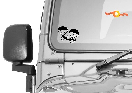 Calcomanía de huevo de Pascua escondido en el parabrisas Willys Air Drop para Jeep Wrangler