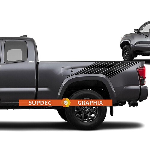 Tacoma Lines Stripes Retro Decal Sticker gráfico cama lateral Stripe Body Kit para Toyota Tacoma 2016-2020 2
