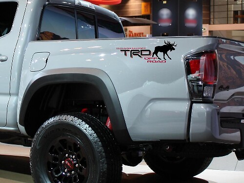 Calcomanía adhesiva de vinilo TRD Off Road Moose para la cabecera de cama de Toyota Tacoma