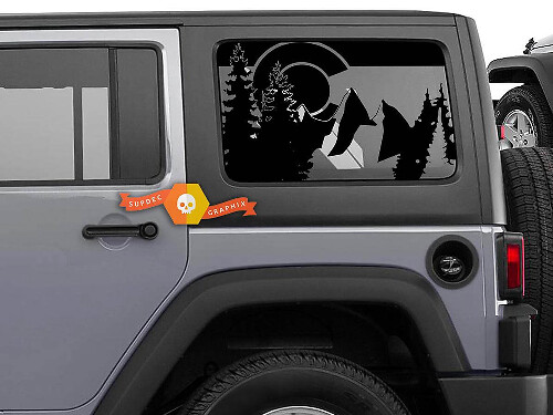 Vinilo adhesivo para ventana trasera lateral con bandera de Colorado para Jeep Wrangler