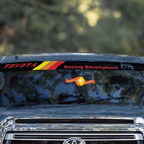 Calcomanía adhesiva de vinilo estilo vintage TRD para parabrisas de Toyota Tundra