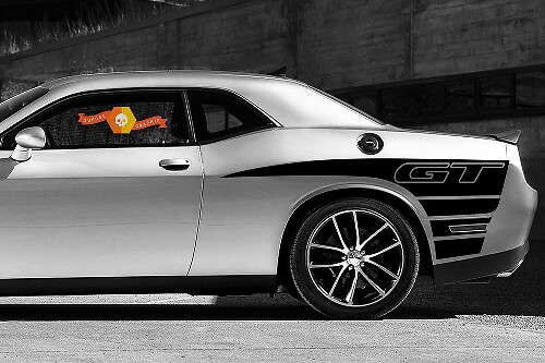 Calcomanías gráficas de vinilo para cuarto trasero de Dodge Challenger GT de 2 lados
