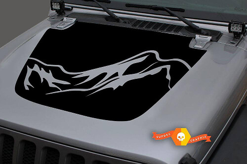Gráficos de calcomanías de vinilo para capó Mountains para Jeep Gladiator Wrangler