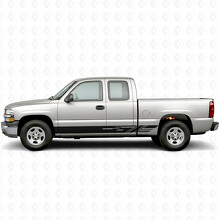 Tiras de vinilo diagonales para puerta y panel de faldón para Chevrolet Silverado 1500 GMT800 1999-2007_2
