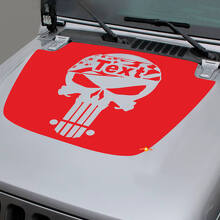 Jeep 2018-2021 Gladiator JT Wrangler JL JLU capucha calavera castigador bandera de EE. UU. vinilo adhesivo gráficos
 2