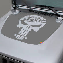 Jeep 2018-2021 Gladiator JT Wrangler JL JLU capucha calavera castigador bandera de EE. UU. vinilo adhesivo gráficos
 3