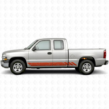 Franjas adhesivas vinílicas con contorno topográfico para puertas y paneles laterales para Chevrolet Silverado 1500 GMT800 1999-2007_4